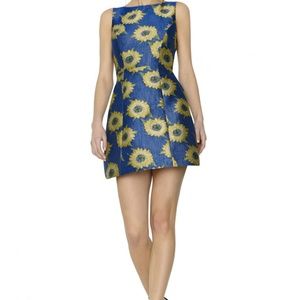 Alice + Olivia Epstein Pouf Dress with sunflowers